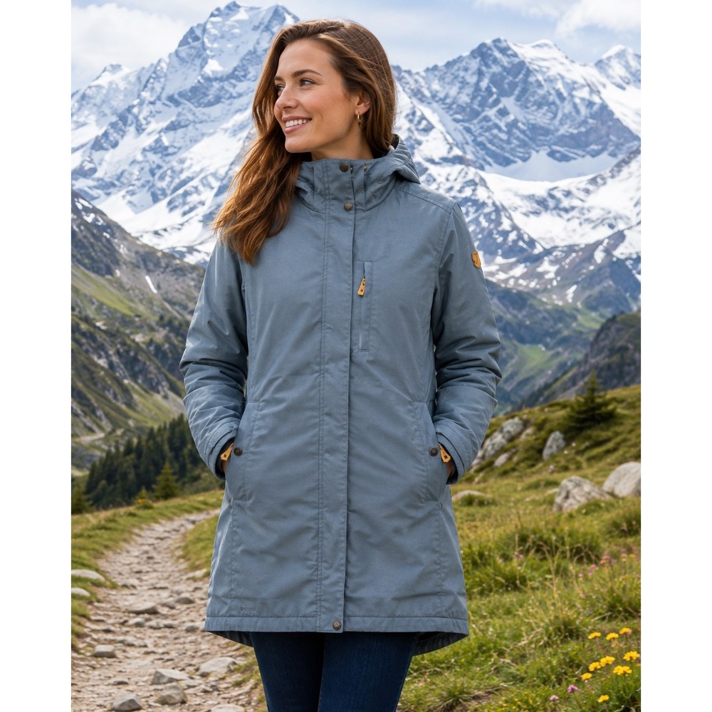 Fjallraven Kiruna Padded Parka Women S Blue Excellent G-1000 Insulated - Picture 1 of 7